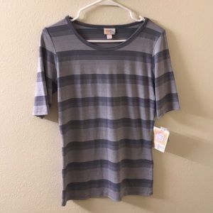 LuLaRoe women's S grey stripe shirt